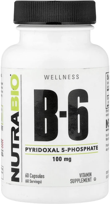 뉴트라바이오 B-6 100mg 60 캡슐, NutraBio, B-6, 100mg, 캡슐 60정 2, 2개 - 쿠팡