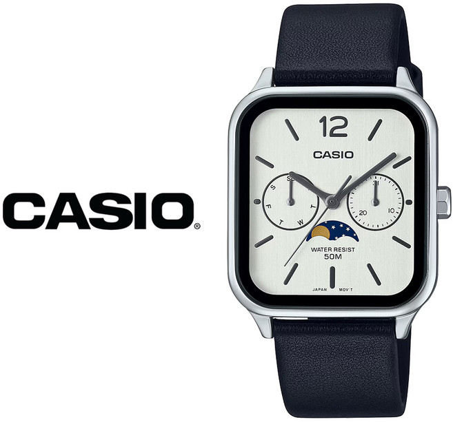 CASIO 카시오 MTP-M305L-7A 문페이즈 스퀘어 아날로그 손목시계