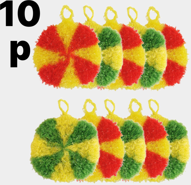 리쥬아 거품풍성 주방 폴리 수세미, 1세트, 10개