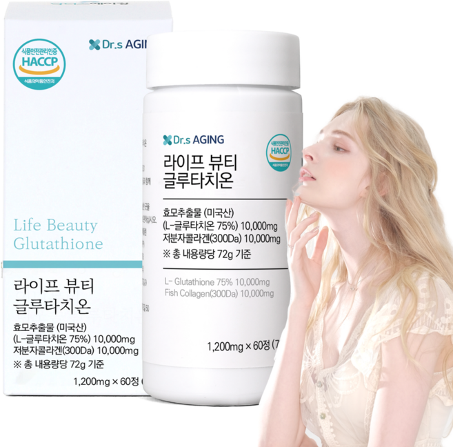 닥터스에이징 라이프 뷰티 글루타치온 미국산 고순도 글루타치온 식약처인증 1200mg, 1개, 60정