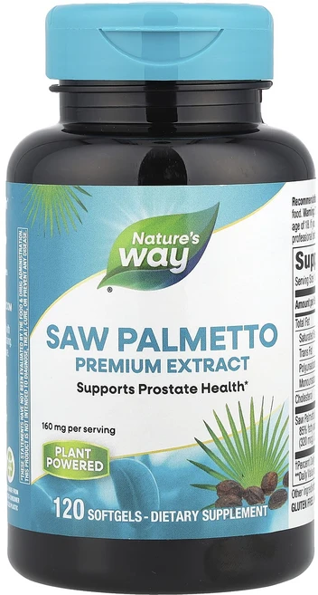 단백질 비타민 철분 마그내슘 칼슘 Nature's Way 쏘팔메토 160mg 소프트젤 120정 고루고루섭취해주세요, 1개 - 쿠팡