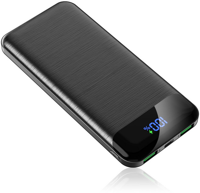 KLIFE 고속충전 대용량 보조배터리 10000mAh PD 22.5W QC3.0 잔량표시, 블랙-10000mah