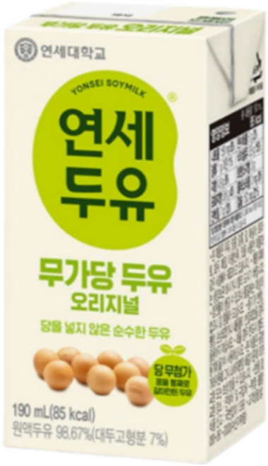 연세두유 무첨가 두유 오리지널, 190ml, 24개