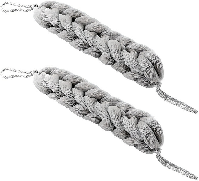 블럭마트 튼튼 롱 샤워타올, 그레이, 1개입, 2개