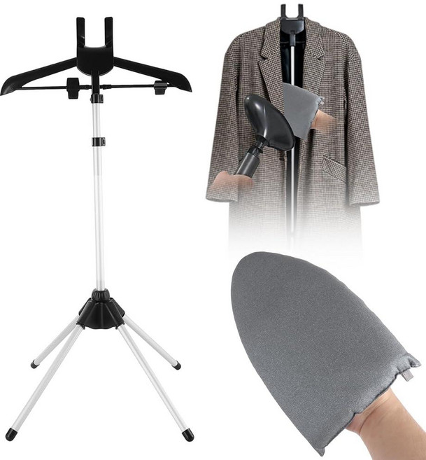 ZUQIAN Steamer Stand for Clothes Rack Clothes with Ironing Glove & Lint Remover Adjustable Hange, ZUQIAN Steamer Stand for Cloth
