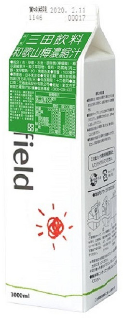 三田 和歌山梅濃縮汁 日本進口, 1個, 1L