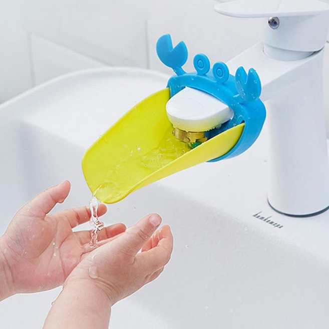 유아용 수도꼭지연장홀더x2개 꽃게수도연장홀더, 1꽃게수도홀더 핑크, 2개