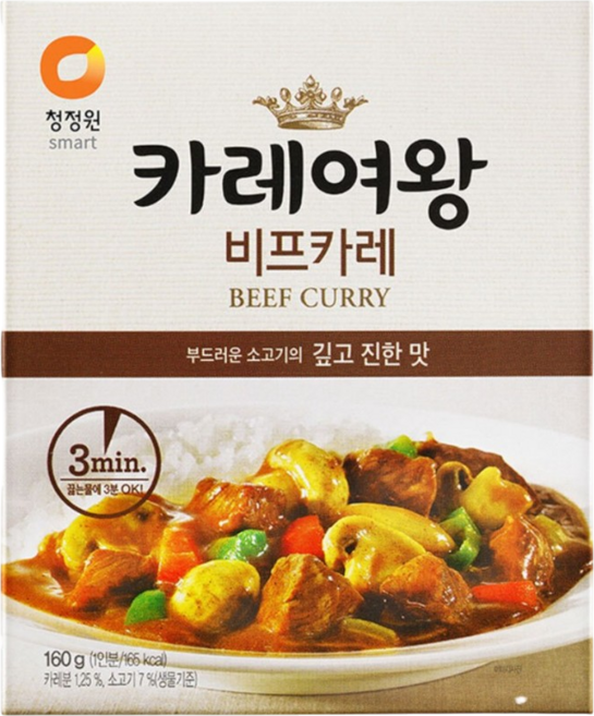 청정원 카레여왕 비프카레, 160g, 10개