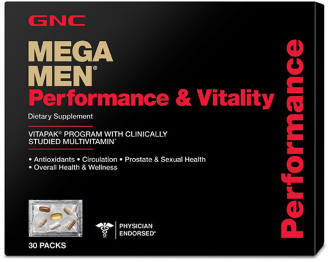 GNC Mega Men Performance & Vitality Vitapak, 1개, 본문참고