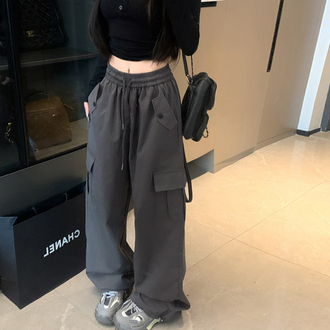 밴딩 스트링 와이드 팬츠 투웨이 여성 조거 바지