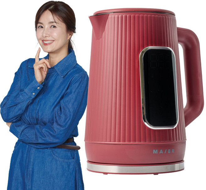 [마이어] 1.7L 대용량 안심포트 (H2405D) / 신애라 전기포트 티포트 LED 자동모드, 레드, H2405D(레드)