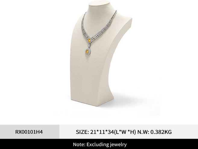 FANXI 목걸이진열대 목걸이 거치대 고급 목상 스탠드 흉상 PU 가죽 주얼리 걸이 전시대 다양한 사이즈 리넨 주얼리 스탠드 악세사리 정리함 보석 매장용 정리함 기념일 촬영용전시대