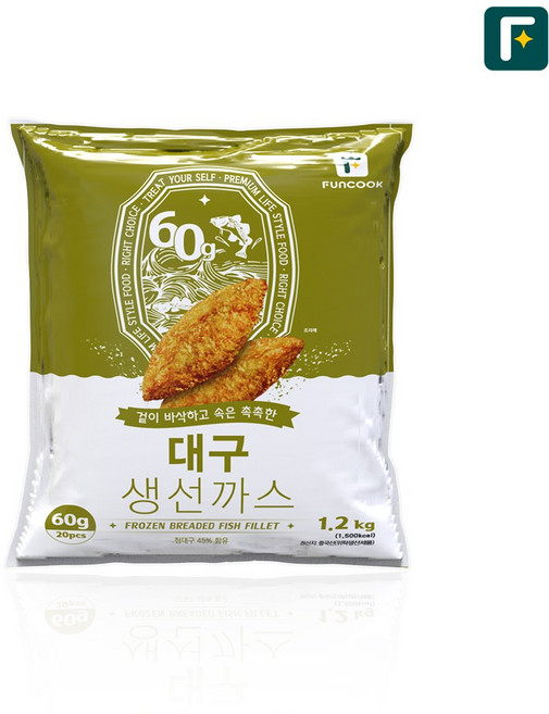 금강 참 맛있는 흰살 생선까스 (60G X 20), 1개, 1.2kg
