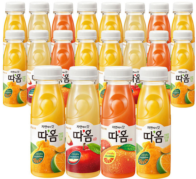 빙그레 따옴 주스 235ml 사과5+자몽5+천혜향10 (총 20개)