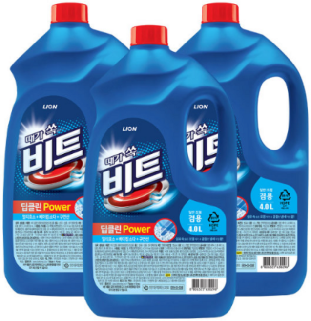 비트 딥클린파워 액체세제 4L 용기 x 3개
