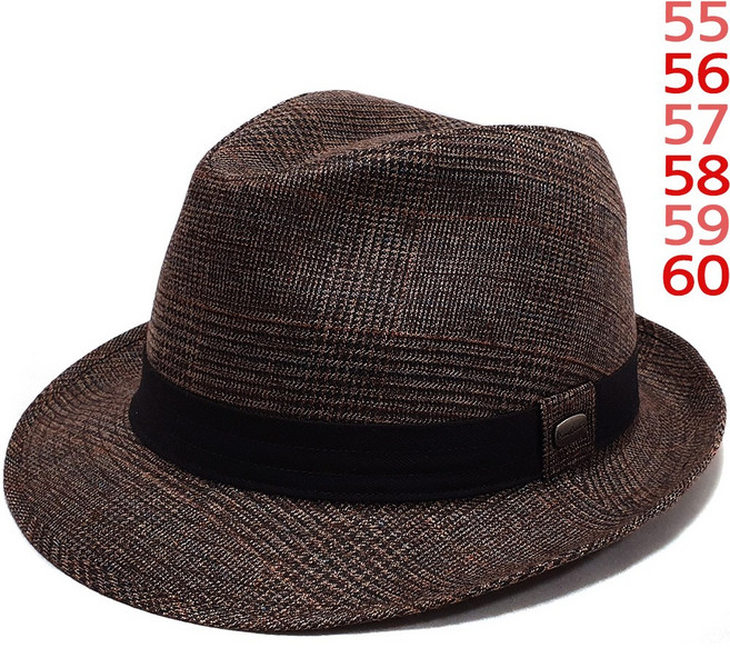 이럭셔리클럽 피에르가르뎅 글렌체크 중절모 페도라 햇 남자 여자 모자-CAP250340