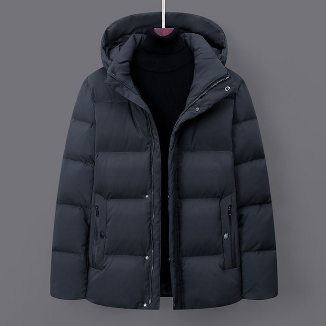 AOKADA 중년 남성 오리털 후드 집업 덕 다운 패딩 점퍼 아우터