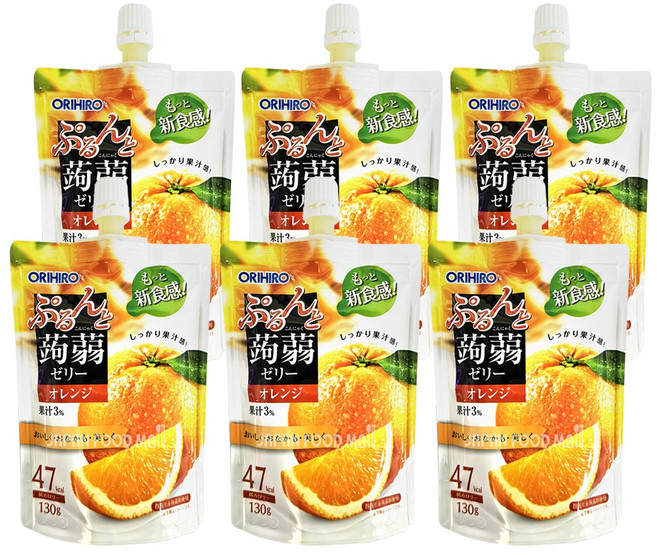 오리히로 푸룬또 곤약젤리 오렌지맛, 130g, 6개