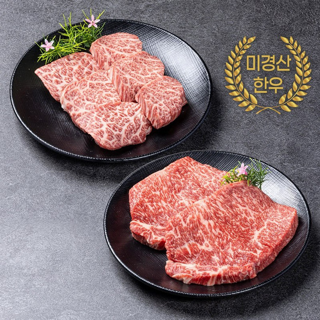 (택1)정육백화점 1++ 9등급 미경산 한우200g/워터에이징 숙성+스킨포장/꽃등심/채끝살/갈비살/살치/안심/치마살/부채살/업진살, 한우 갈비살 200g, 200g, 1세트