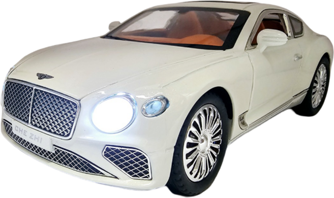 벤틀리 컨티넨탈 쿠페 1:24다이캐스트 미니카, 화이트, 1개