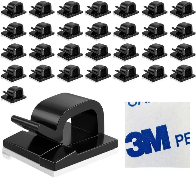 굵은 선 정리 클립, 30개, 블랙