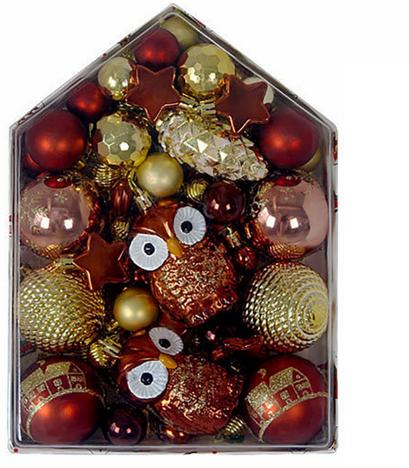 크리스마스 트리 장식볼 세트 8종 72p 오너먼트 볼, 1개, 6올빼미