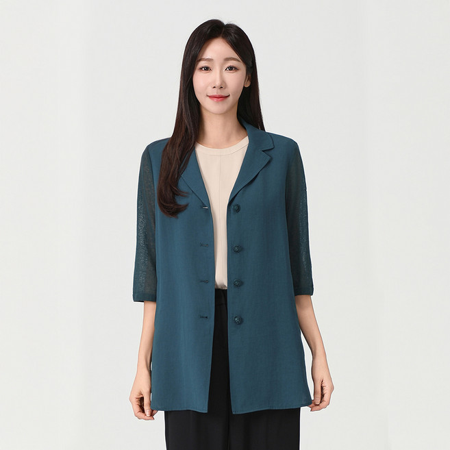 [PAT 여성] 프리미엄 니트배색 린넨혼방 자켓_1J41208