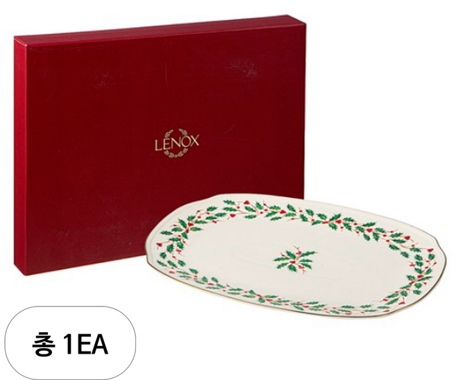 레녹스 홀리데이 오브롱 타원형 플레터, 혼합색상, 1개