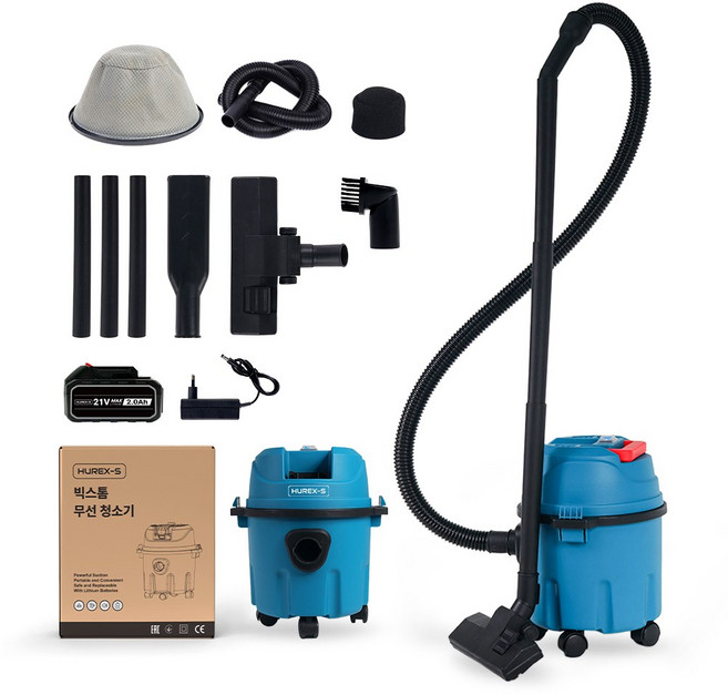 [최신형] 빅스톰 무선 업소용 청소기 건습식 진공청소기 배터리 어뎁터 15L, 1개