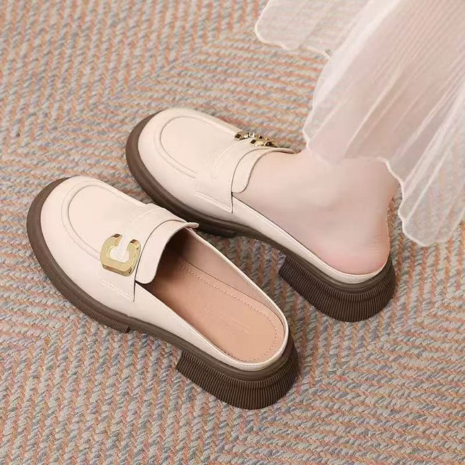 YAPOGI 여성 키높이 블로퍼 뮬 단화 통굽 슬리퍼