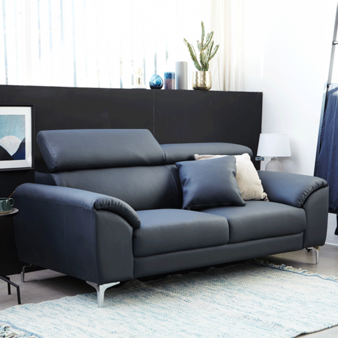 베스트리빙 레옹 무빙헤드 소파 3인/4인용 가죽소파 아쿠아텍스 조야 원단 생활방수 기능, 01.레옹 3인 가죽소파