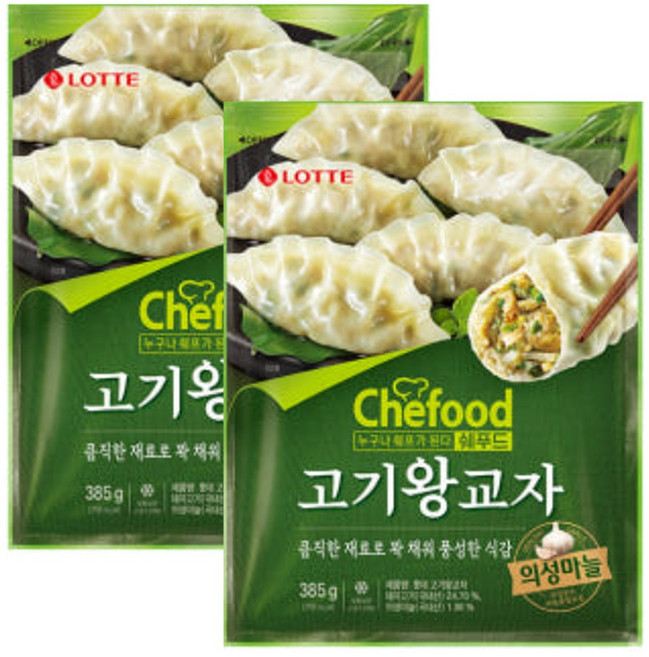 롯데 쉐푸드 고기왕교자, 2개, 385g