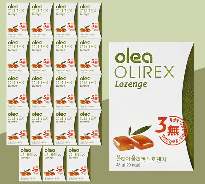 올레아 올리렉스 로젠지 캔디 12개 x 20개 48g 올리브잎 목캔디