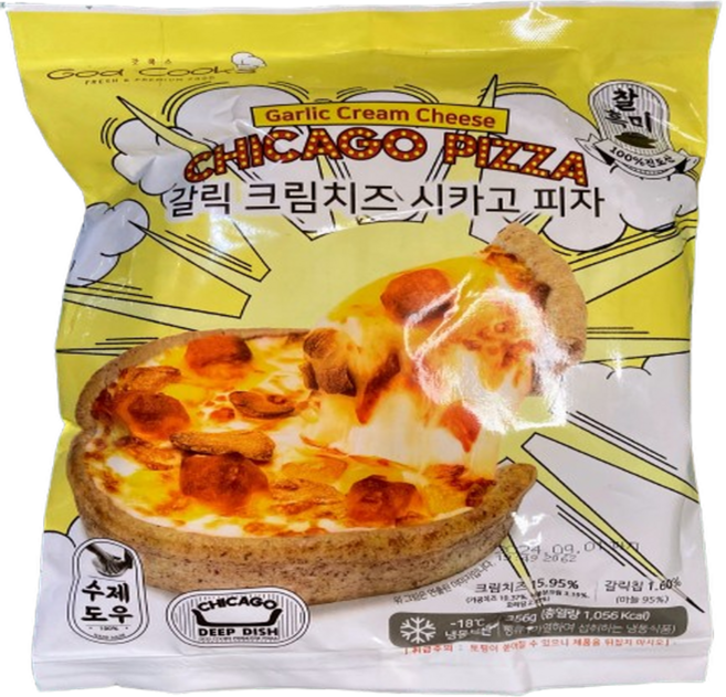 갓쿡스 갈릭 크림치즈 시카고 피자, 2개, 356g