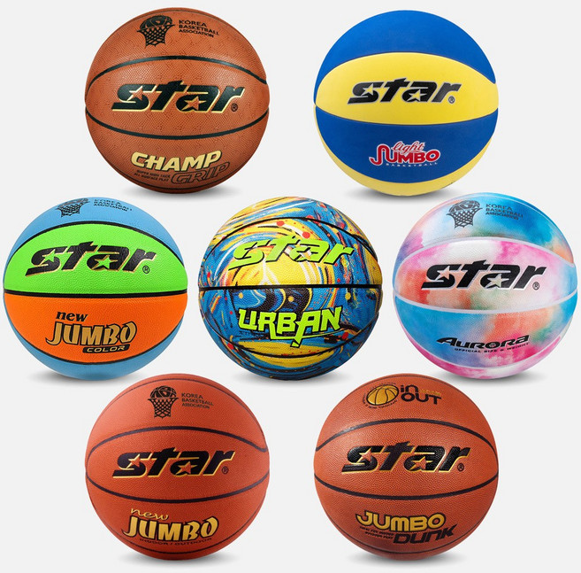 스타 농구공 오로라 뉴점보 칼라 뉴점보 어반 점보 덩크 점보5호 챔프그립, 오로라(7호) BB5367, 1개