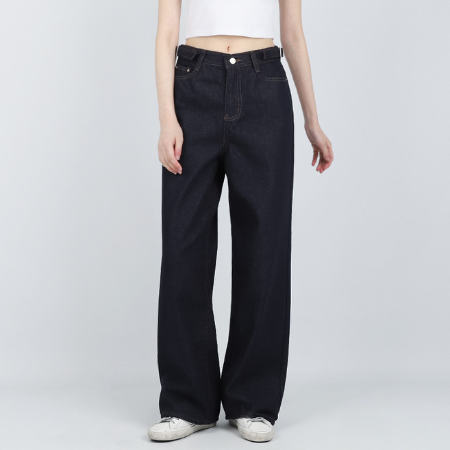 코너스톤 [국내생산] 여성 청바지 논페이드 비죠 와이드 W3D0251