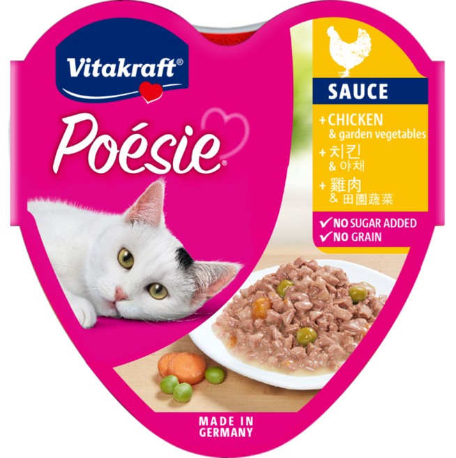 비타크래프트 포에시 하트캔 85g 고양이캔, 혼합맛(치킨/야채), 1개