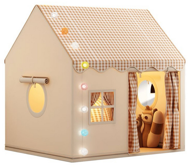 어린이 키즈 실내 텐트 플레이 하우스 놀이집, 베이지, 1개