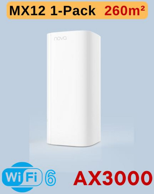 Tenda 무선 Wi Fi6 메시 와이파이 라우터 AX3000 메쉬 WiFi6 범위 시스템 7000 sq 최대 ft 6 기 EX/MX12, Add US Converter, AX3000 1 pa