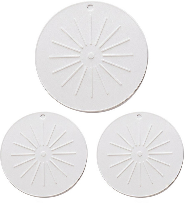 리빙안 실리콘 인덕션 보호 매트 대 1p+소 2p 세트, 화이트, 1개