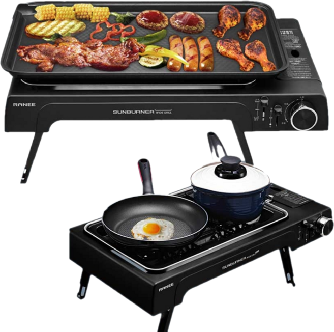 힐링스 와이드 홈핑 그릴 집에서고기굽기 가정용 숯불 캠핑화로대 불멍 개인 화로 미니 화덕 가스그릴, 1세트