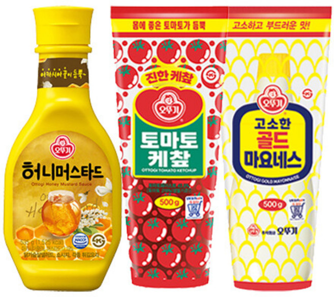 케찹 + 마요네즈 + 허니머스타드소스, 3개, 500g