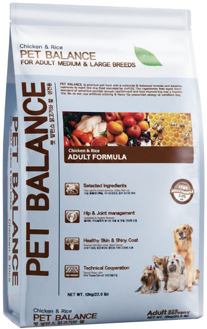 펫발란스 어덜트 강아지 포뮬라 건식사료, 닭, 10kg, 1개