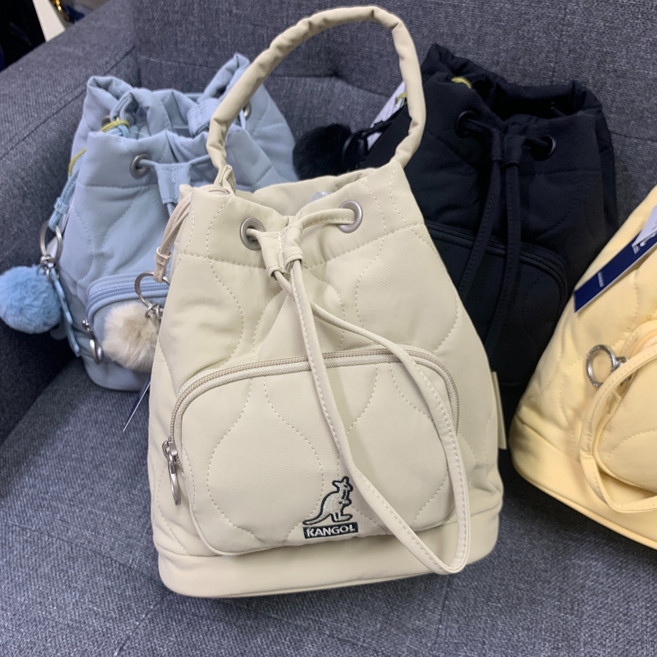 캉골 퀼트 퀼팅 버킷백 KANGOL 뽀글이 털 가방