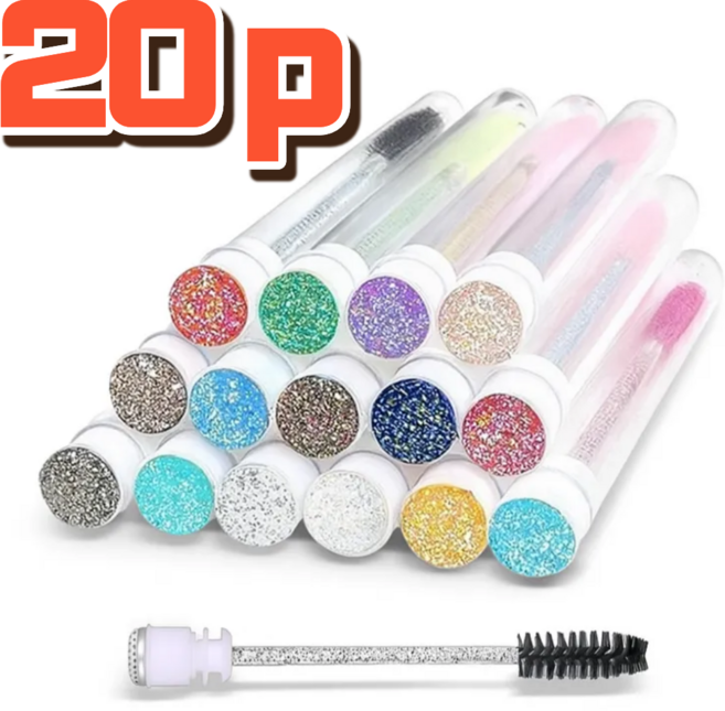 스타일포유 케이스 속눈썹 마스카라 브러쉬, 20개, 혼합색상