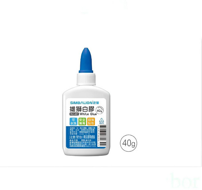 雄獅 白膠 GU-401/GU-402 多用途白膠 可水洗 無毒, 1個, GU-401 40g, 40g