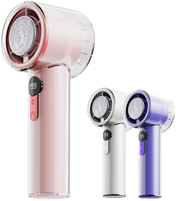 폭스룸 199단 초강력 냉각 선풍기 휴대용 손풍기 쿨링에어 냉풍기 아이스 블레이드형, Y27, 핑크