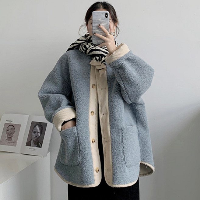 [특가] 제이로그 플리스 뽀글 부클 집업 점퍼