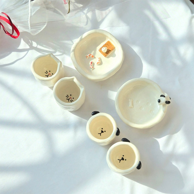 멍냥이 소주잔 술잔 귀여운 도자기 애주가 사케잔 이사 집들이 결혼 신혼부부, 멍냥이 소주잔 ( 냐옹이 ), 멍냥이 소주잔 ( 냐옹이 ), 1개