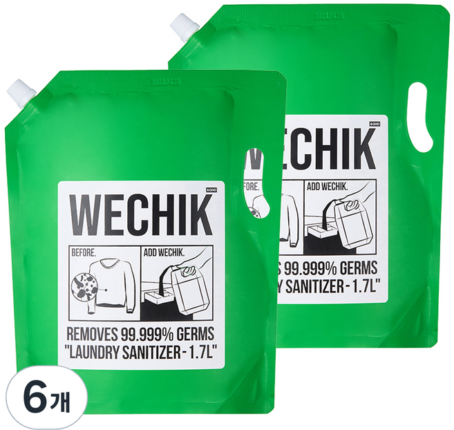 위칙 소독 섬유유연제 리필, 1.7L, 6개